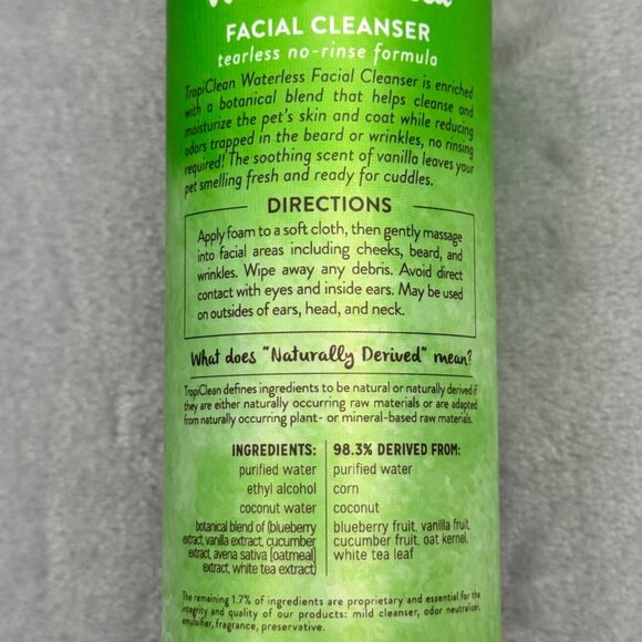 TROPICLEAN Waterless Facial Cleanser for Cats and Dogs - Picture 3 of 6